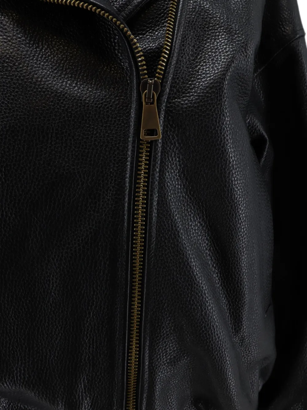 Semicouture Leren bikerjack Zwart