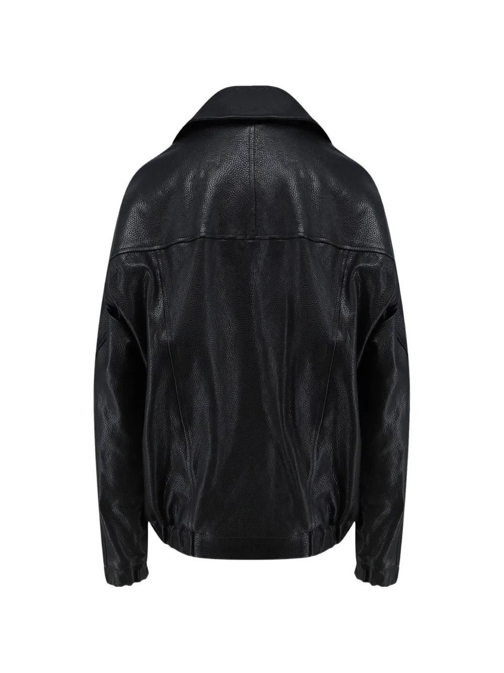 Semicouture Leren bikerjack Zwart