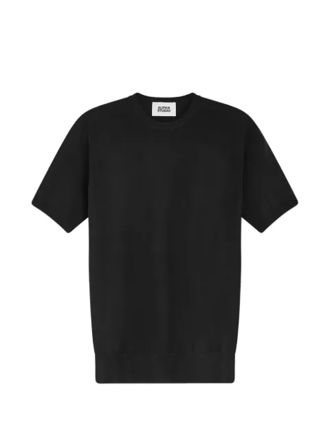 ALPHA STUDIO short-sleeve crew-neck sweater