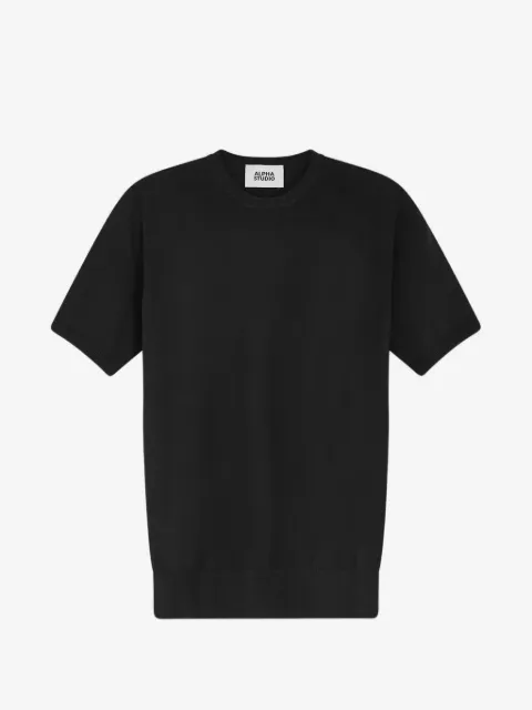 ALPHA STUDIO short-sleeve crew-neck sweater