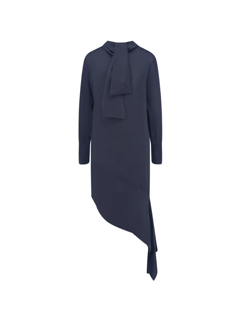 Semicouture Asymmetrische jurk met ronde hoge hals en asymmetrische zoom Blauw