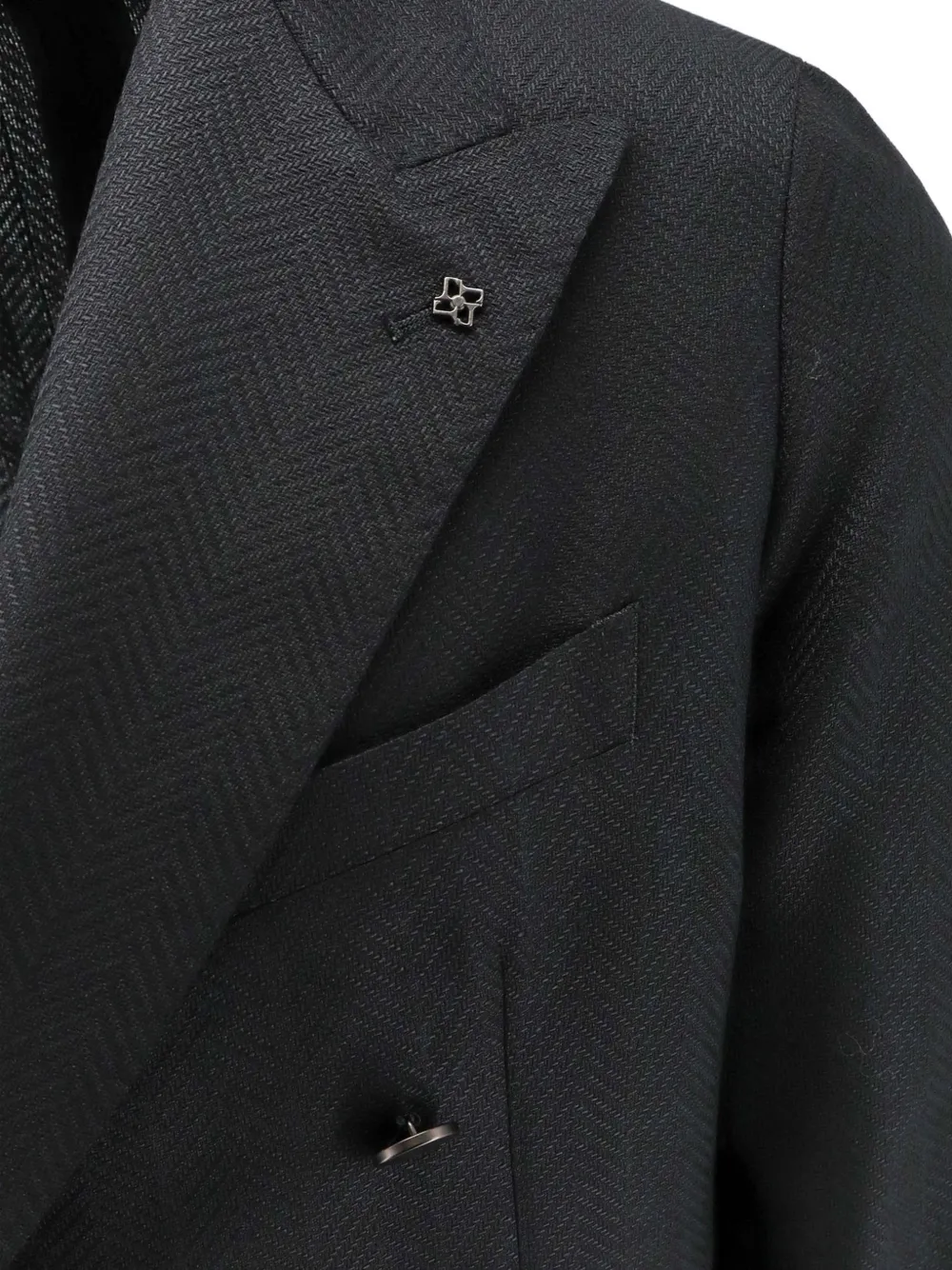 Tagliatore herringbone double-breasted jacket Zwart