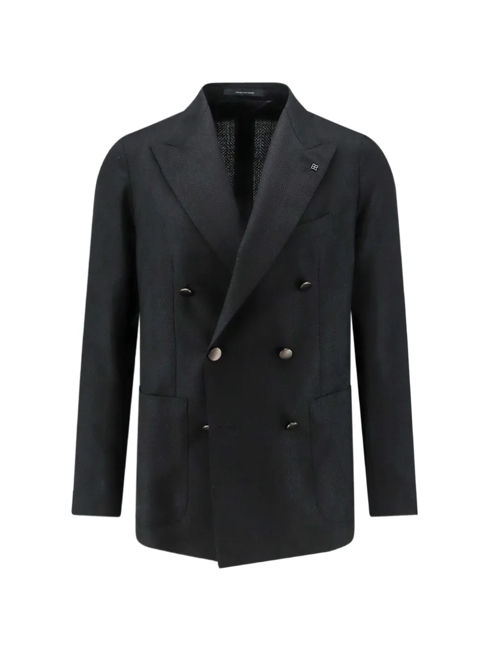 Tagliatore herringbone double-breasted jacket Zwart