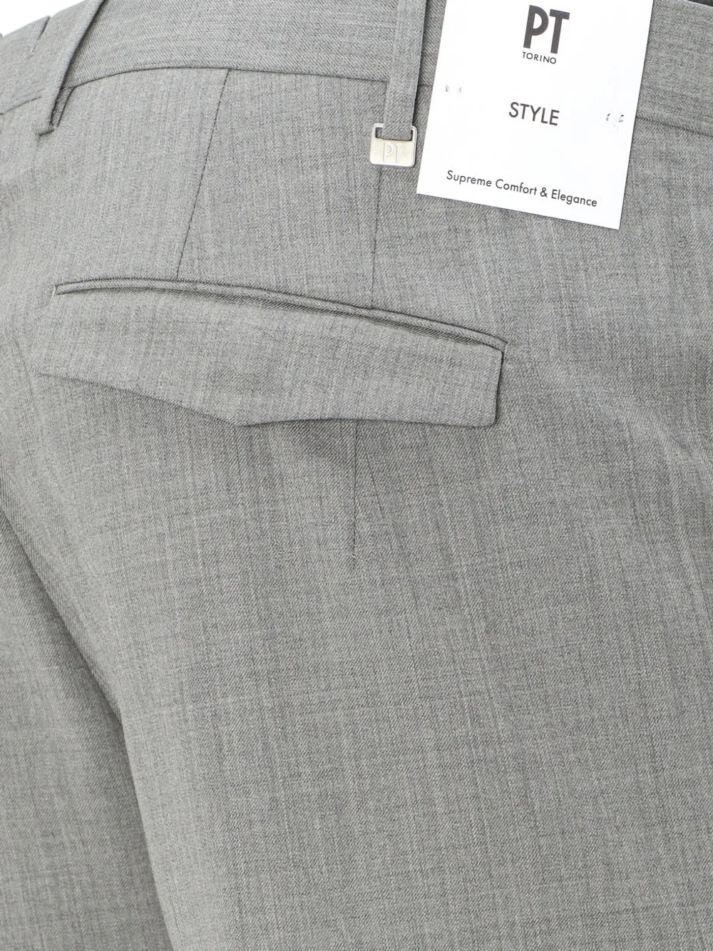PT Torino Mid-waist broek met omgeslagen pijpen Grijs