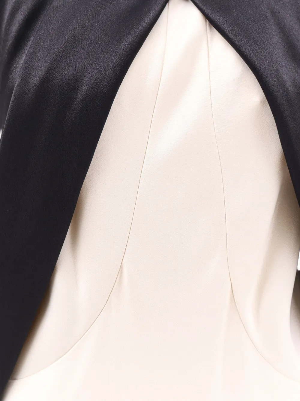 Alberta Ferretti draped-detail two-tone gown Beige
