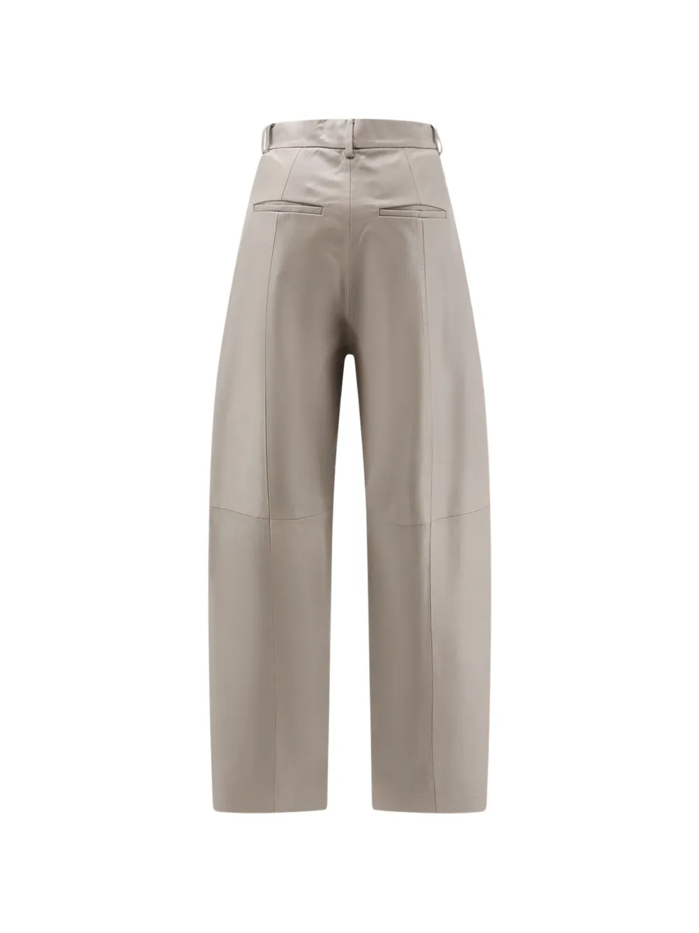 Alysi Leren broek met wijde pijpen Grijs