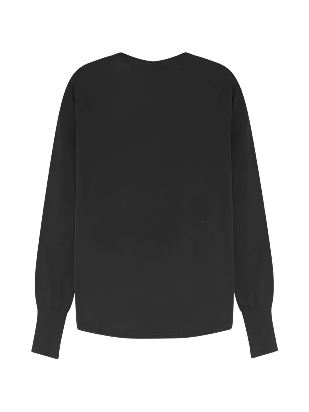 Aspesi V-neck Long-sleeve Knit Top In Black