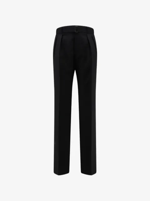 Tagliatore belted double-pleated tailored trousers