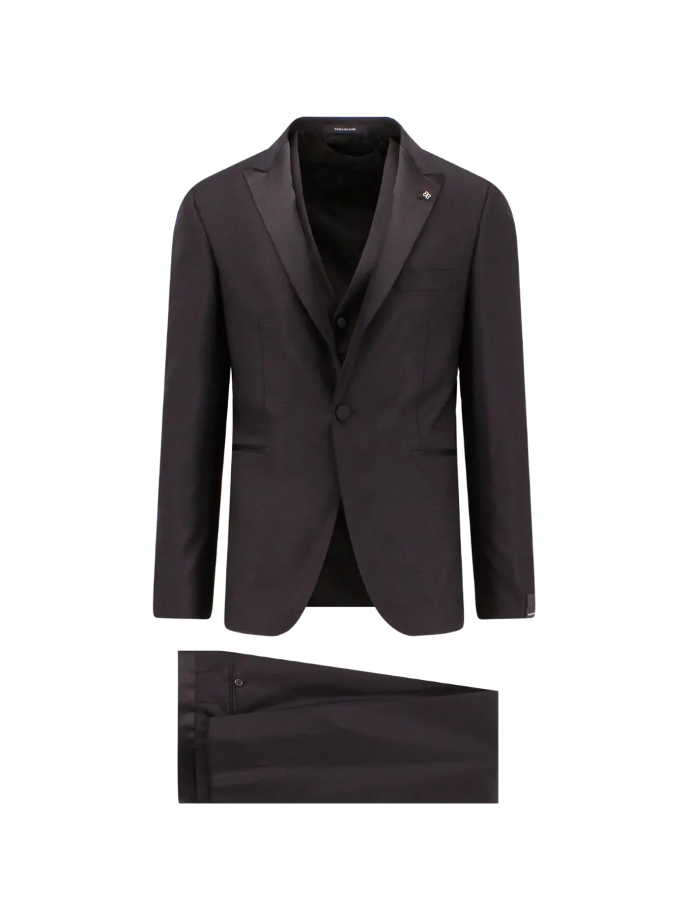 Tagliatore satin-waistband three-piece single-breasted suit - Nero
