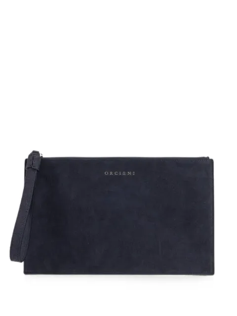 Orciani leather wristlet clutch bag