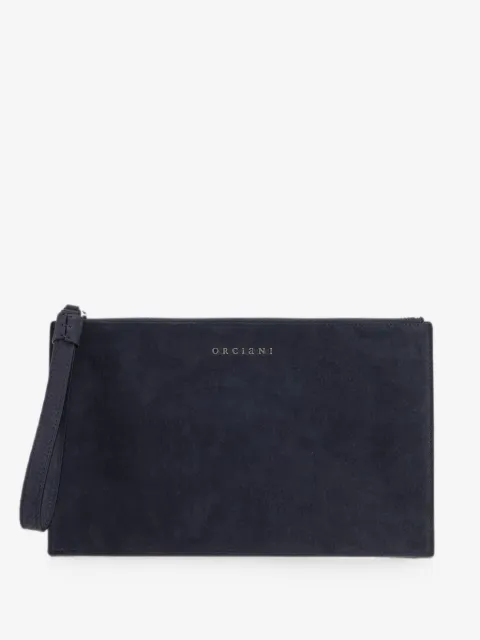 Orciani leather wristlet clutch bag