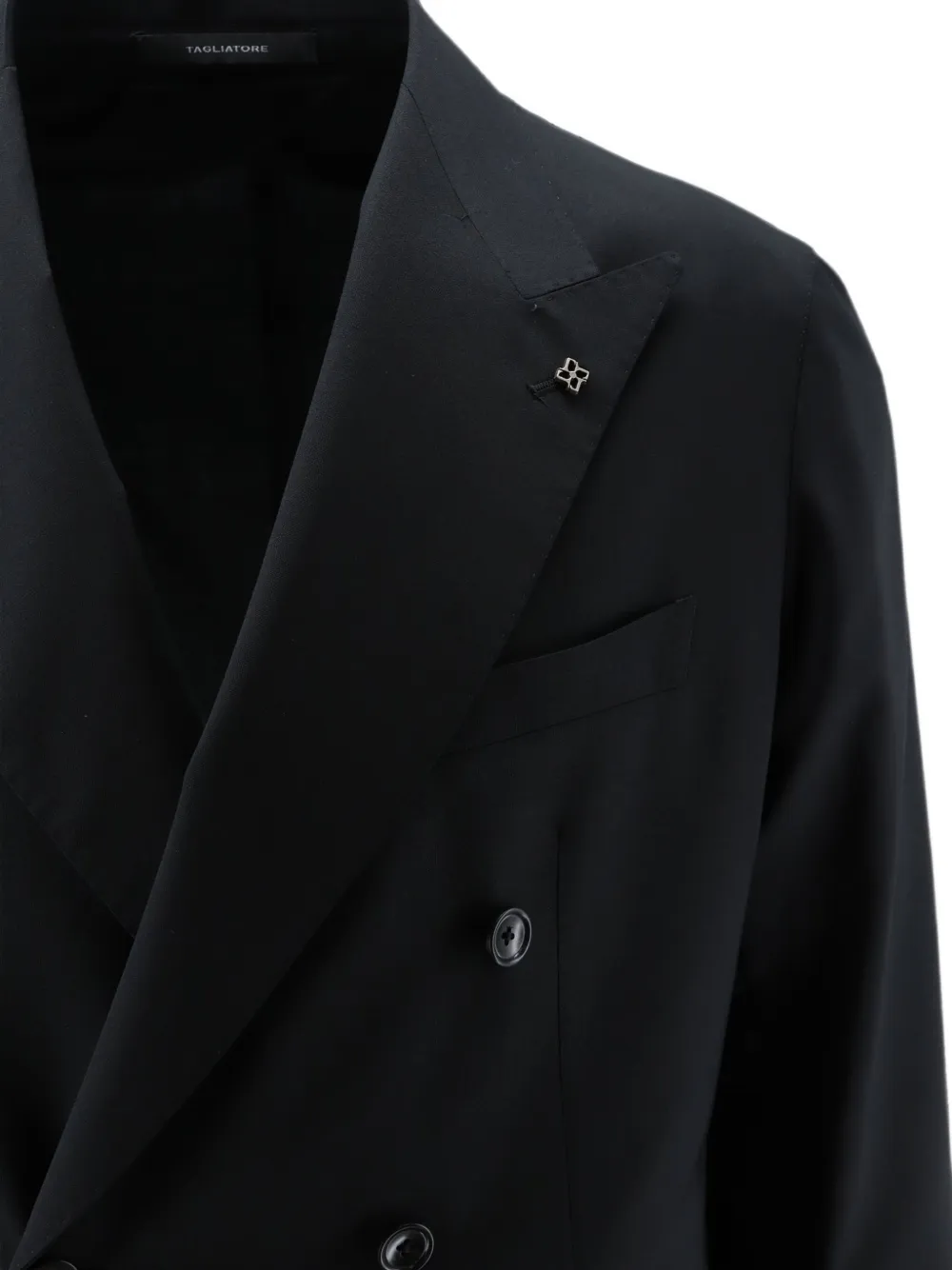Tagliatore peak-lapel double-breasted suit Zwart
