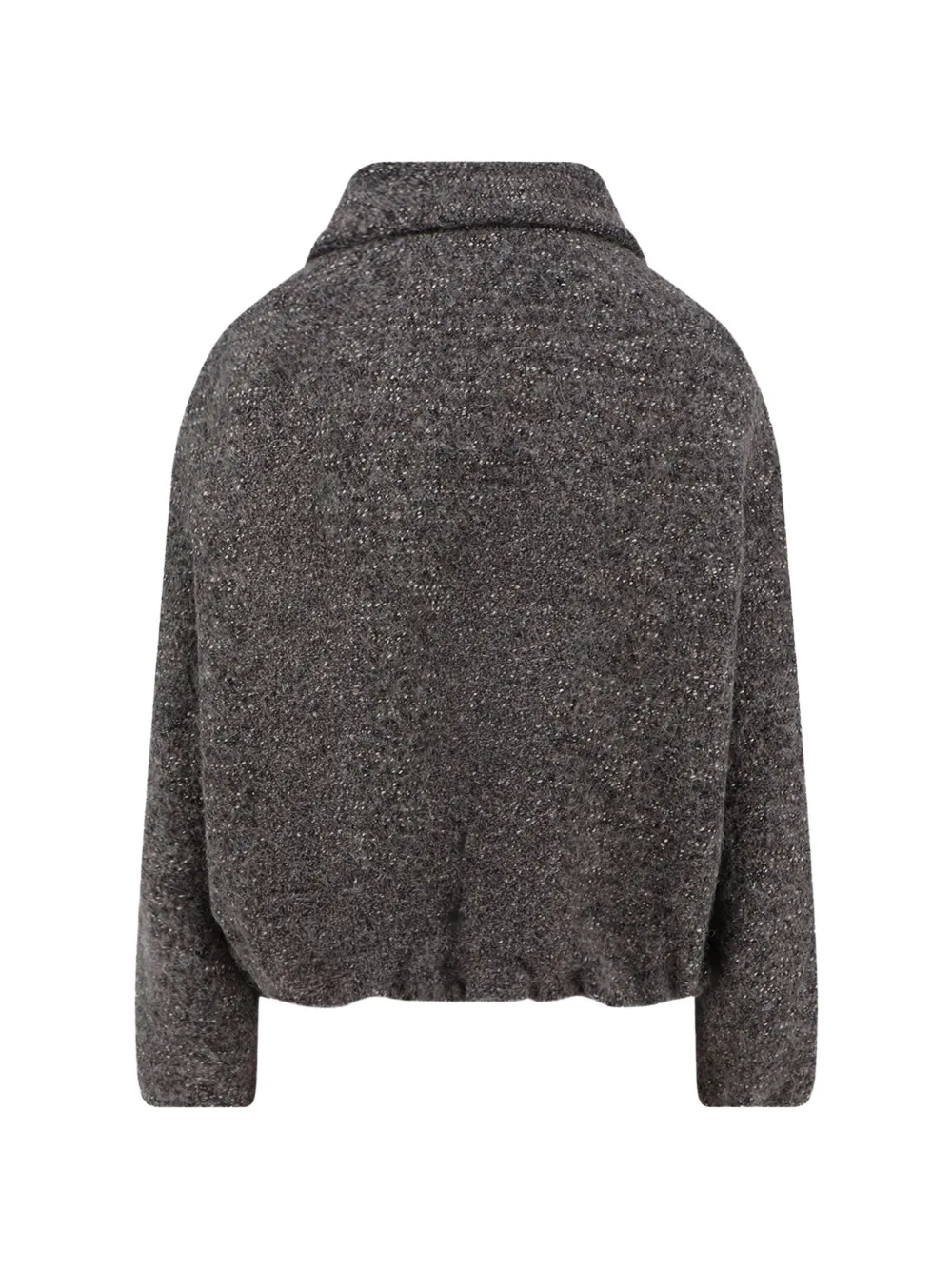 Alysi high-collar wool tweed jacket Grijs
