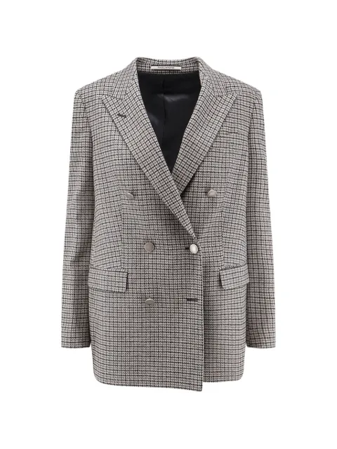 Tagliatore check double-breasted blazer