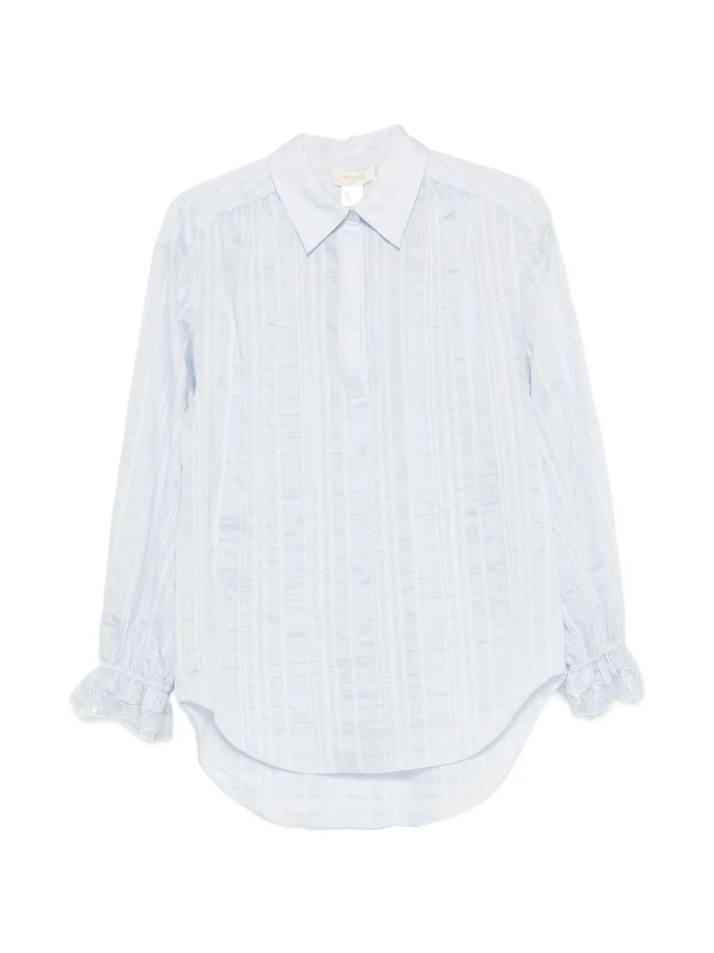 TWINSET lace-trim striped shirt - Weiß
