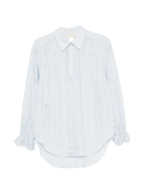TWINSET camisa con motivo de rayas y ribete de encaje