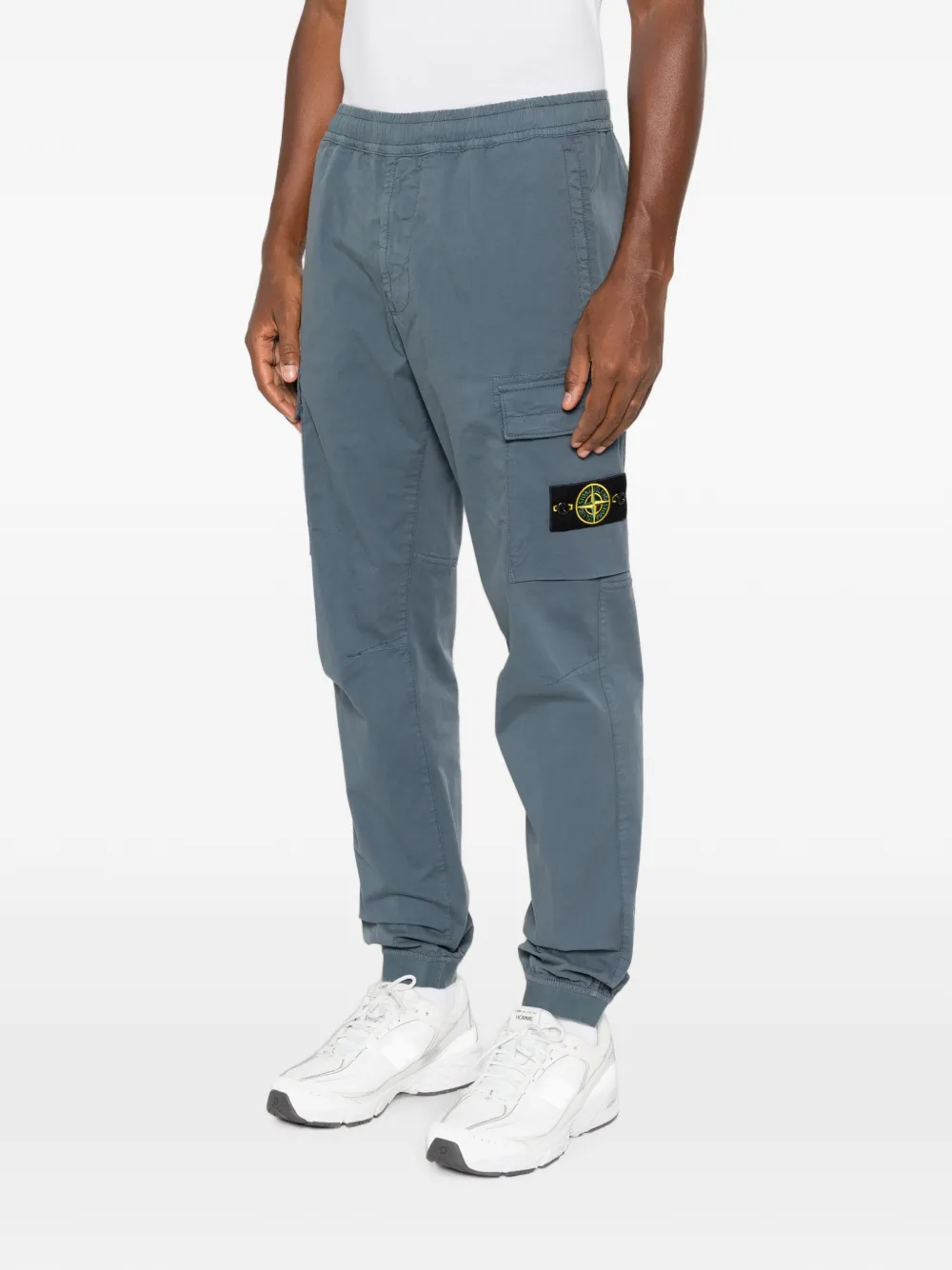Stone Island Cargo broek met logopatch Blauw