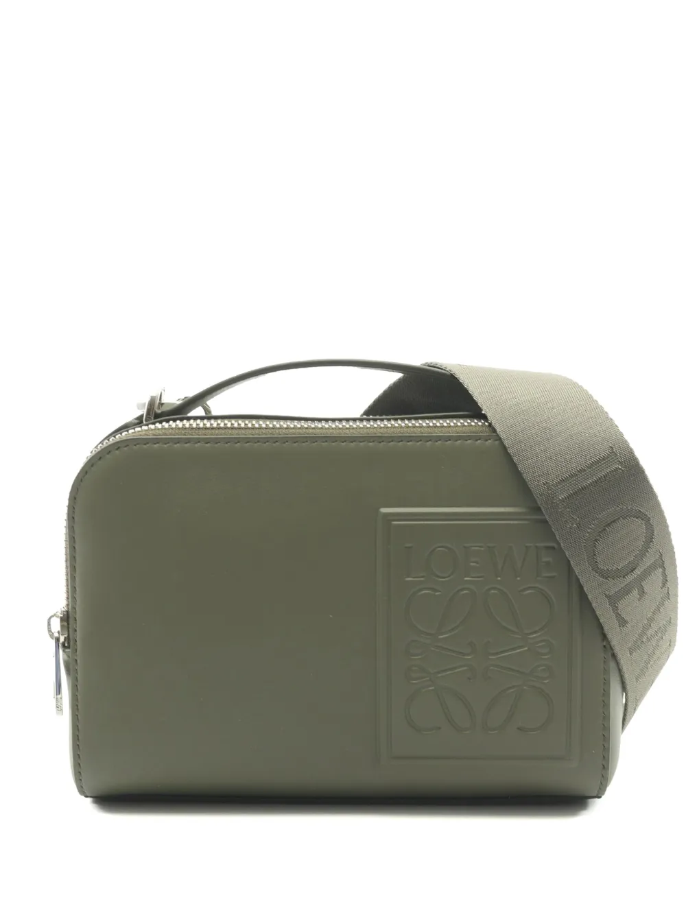 Loewe Pre-Owned 2024 mini Anagram Satchel-Tasche aus Satin und Kalbsleder - Braun