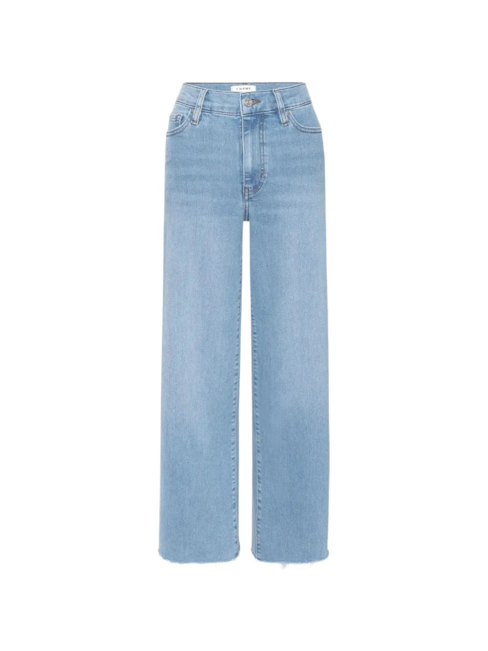 Frame Raw-edge Wide-leg Jeans In Blue