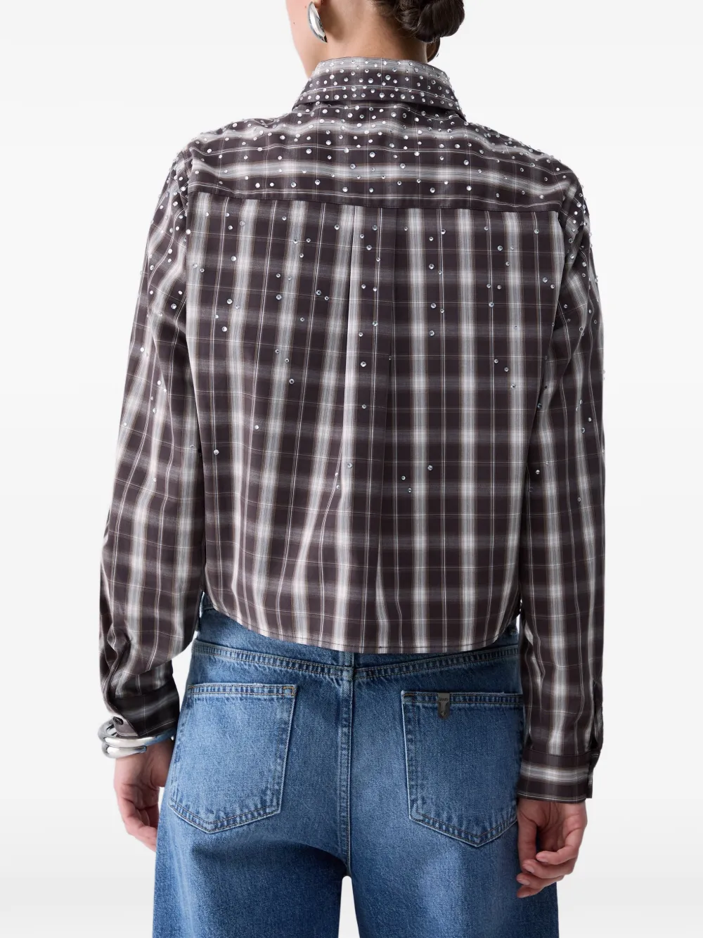 LIU JO Geruite blouse Bruin
