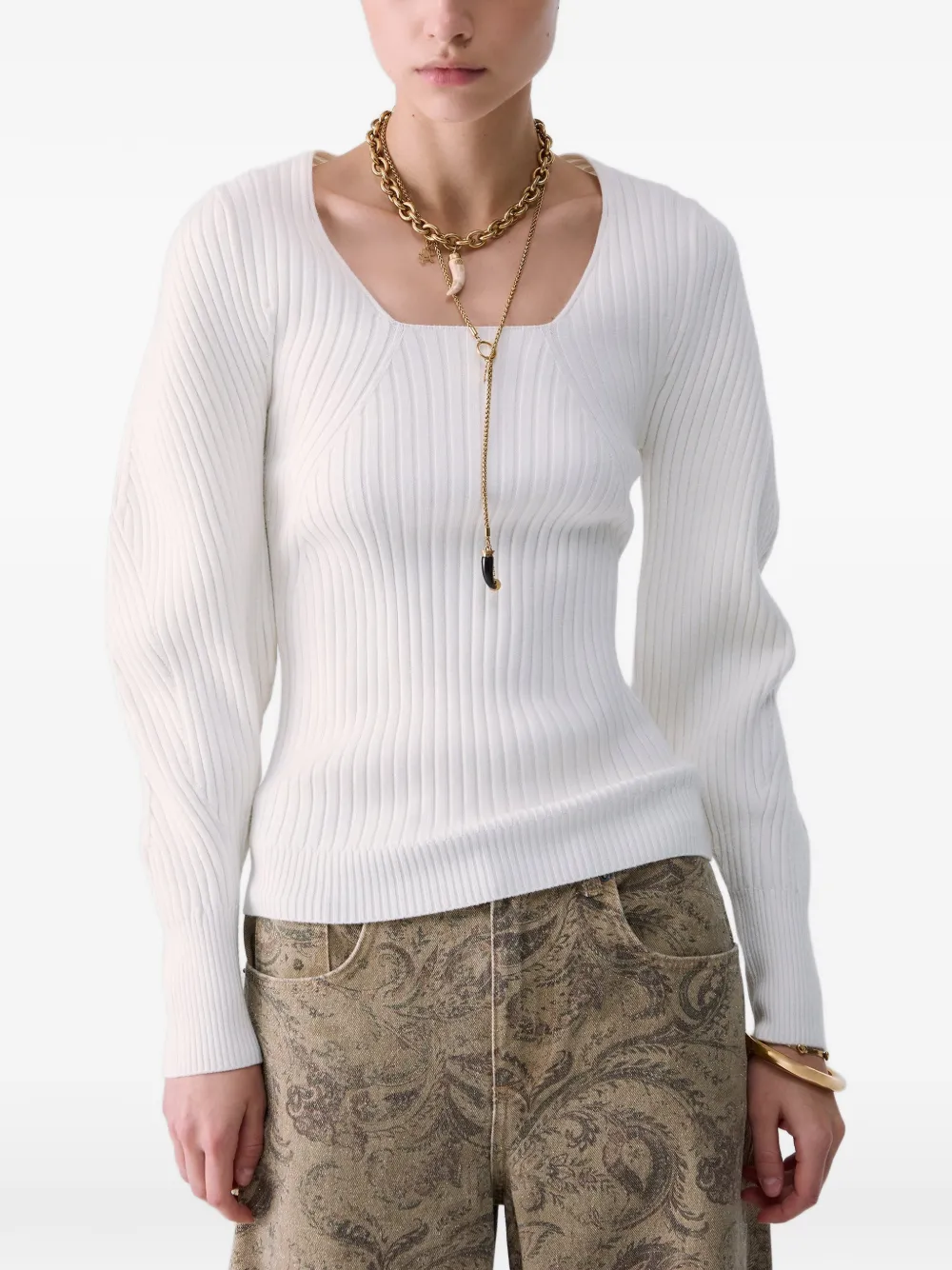 LIU JO sweater with balloon-sleeves - Bianco