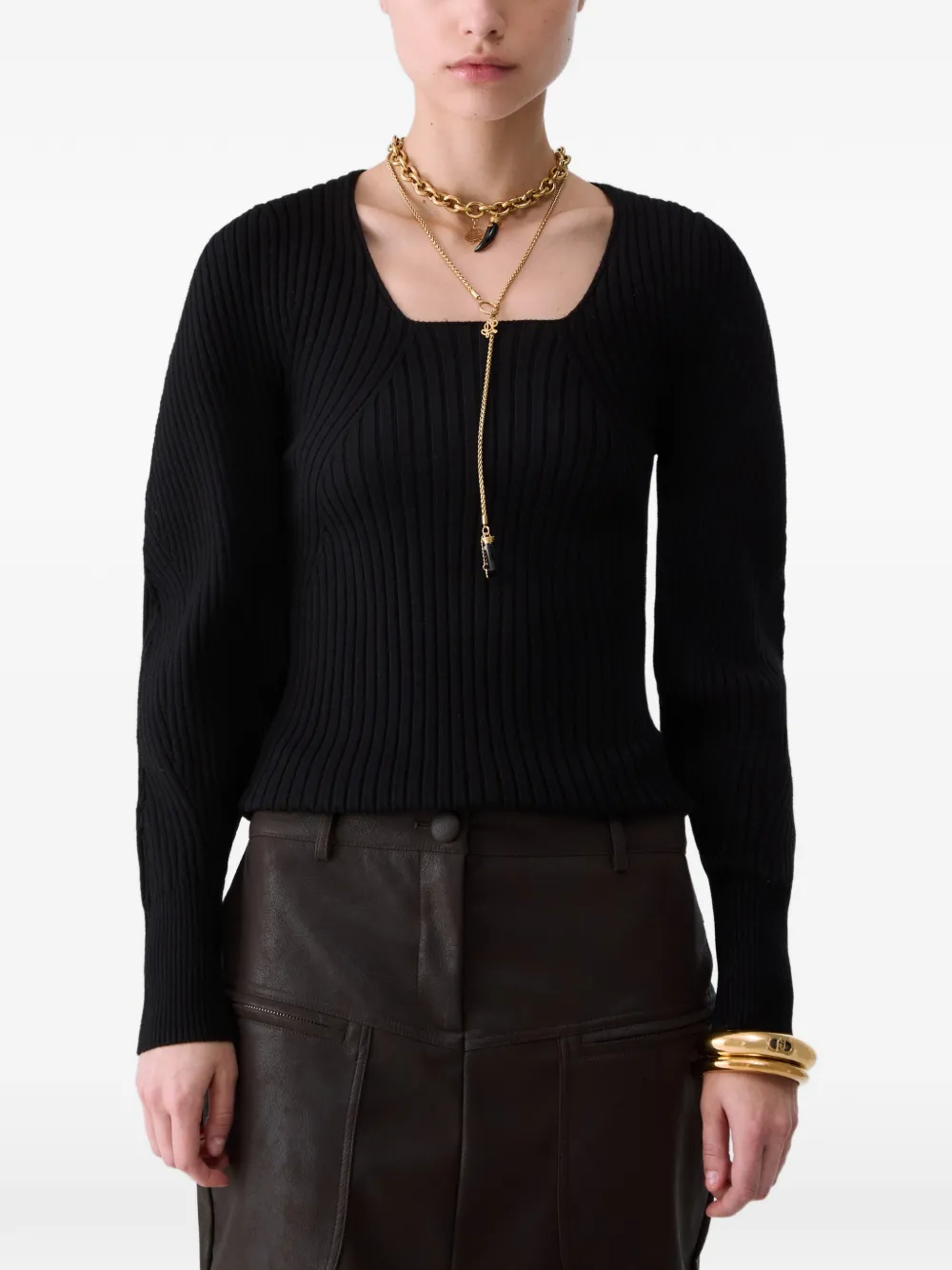LIU JO sweater with balloon sleeves - Schwarz