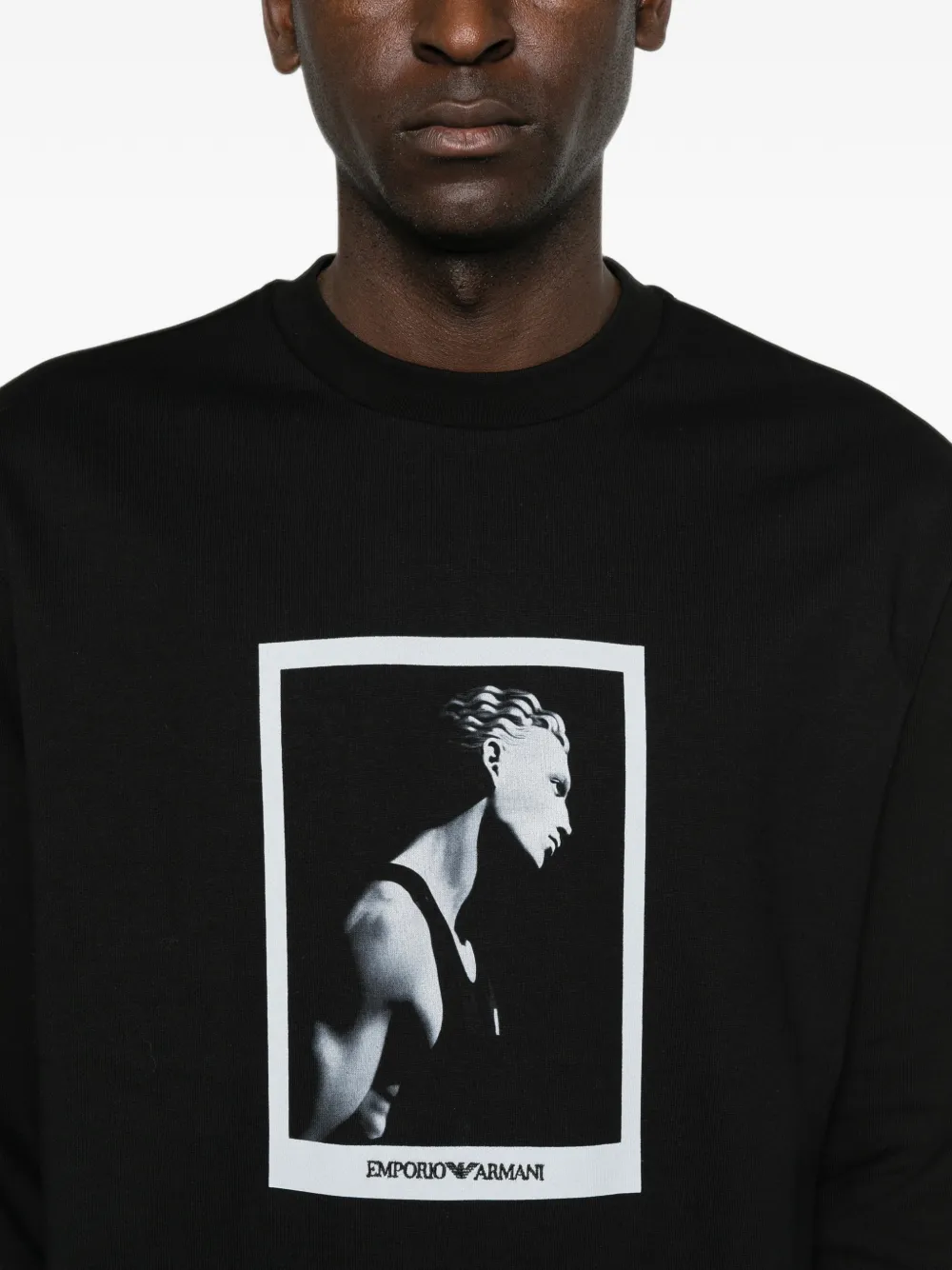 Emporio Armani Sweater met print Zwart