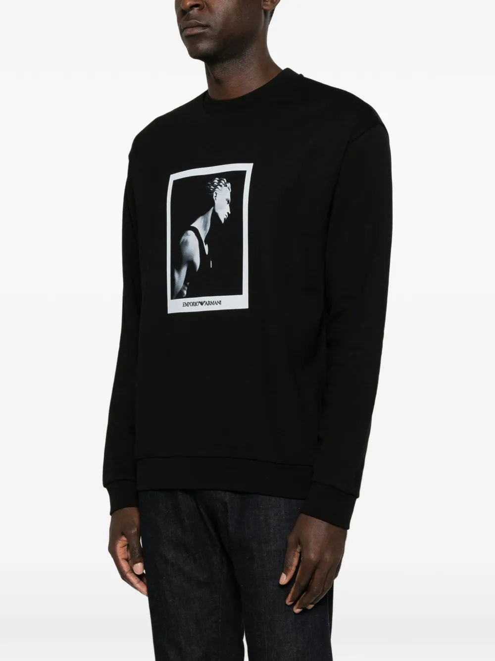 Emporio Armani Sweater met print Zwart