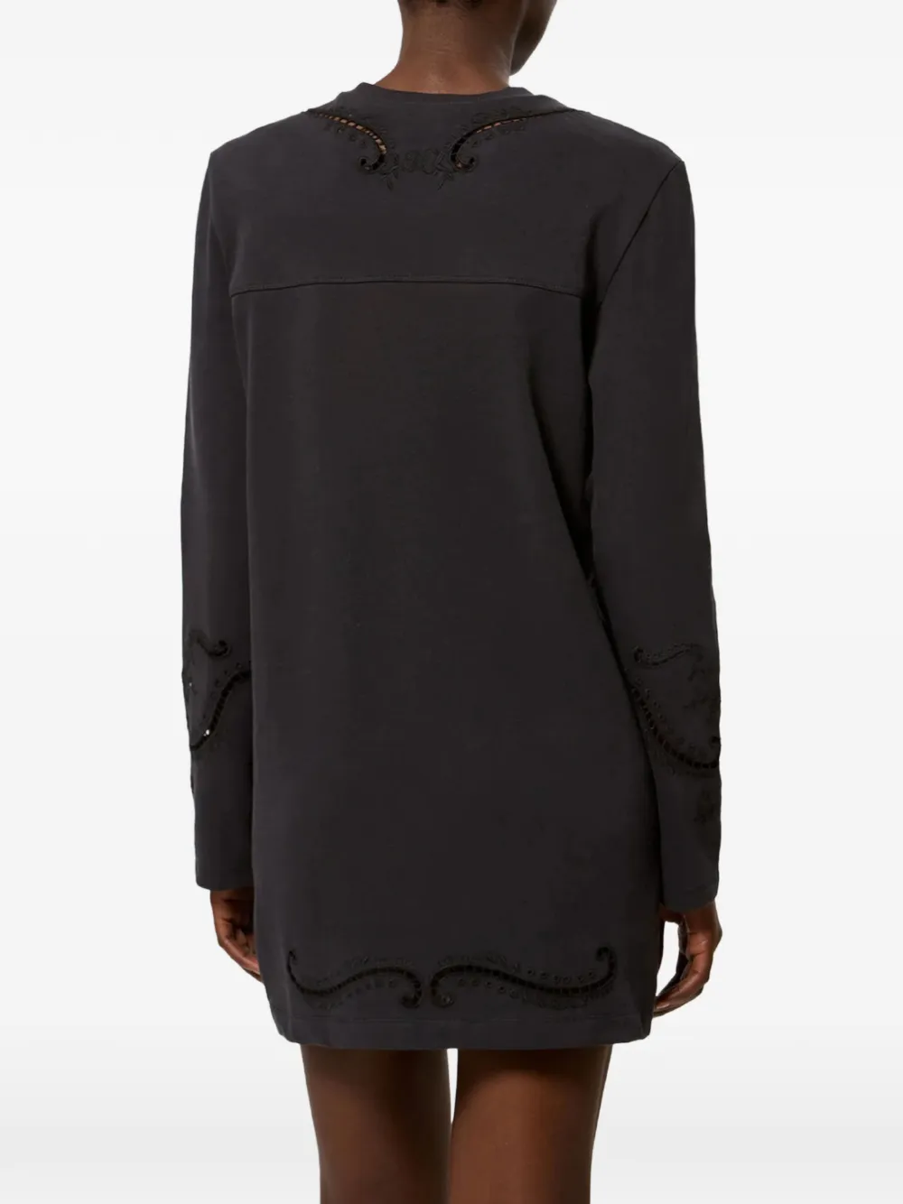 ISABEL MARANT Elka jersey en broderie anglaise jurk Zwart