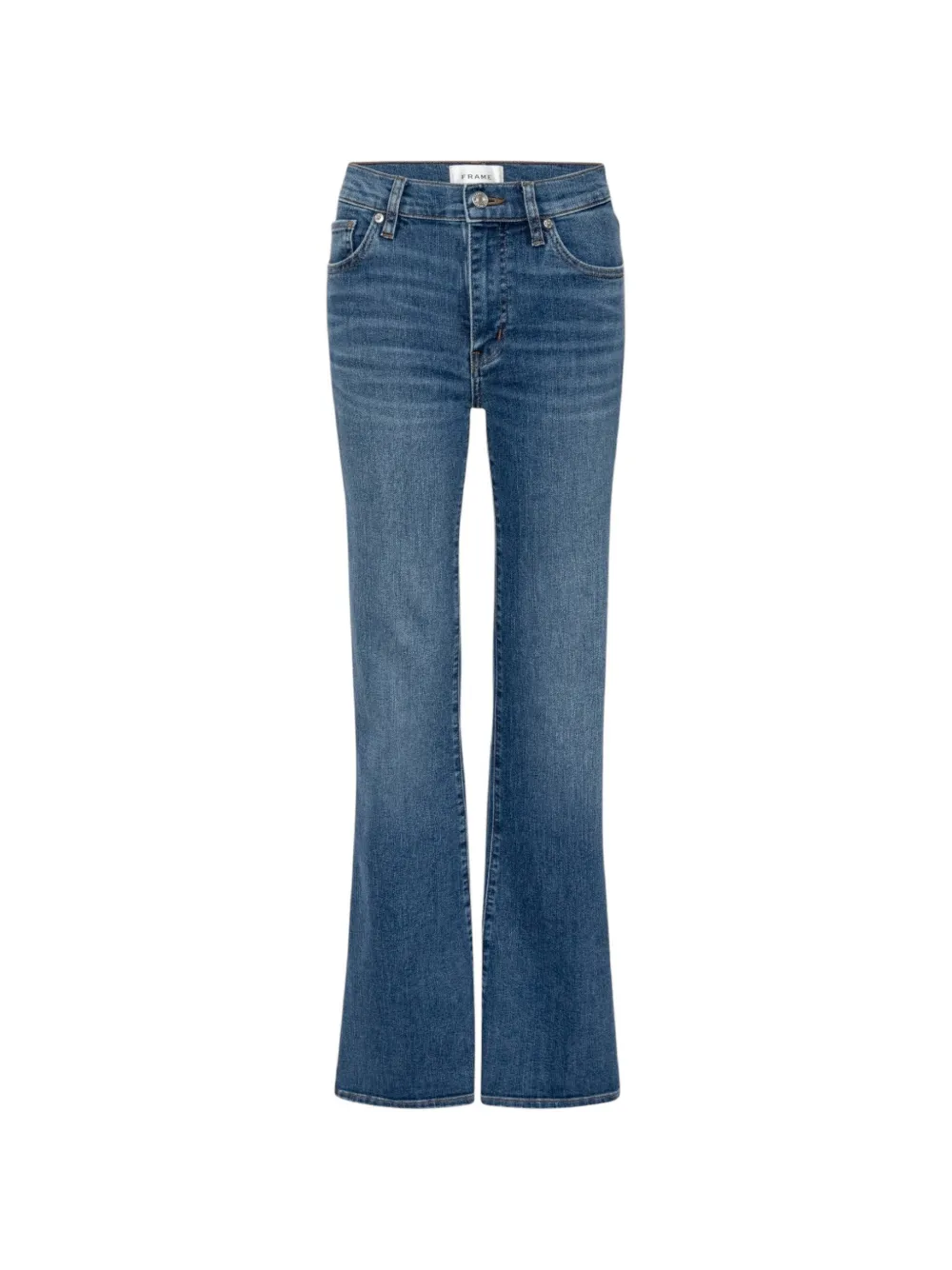 Frame Faded-effect Flared-leg Jeans In Blue