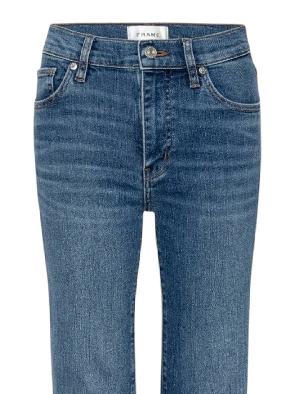 FRAME faded-effect flared-leg jeans Blauw