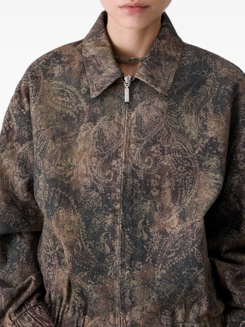 LIU JO Oversized jack met glitters-print Bruin