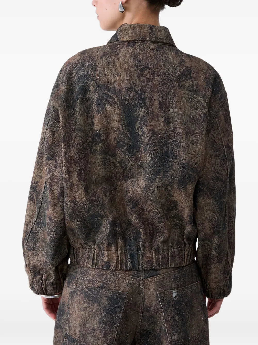 LIU JO Oversized jack met glitters-print Bruin