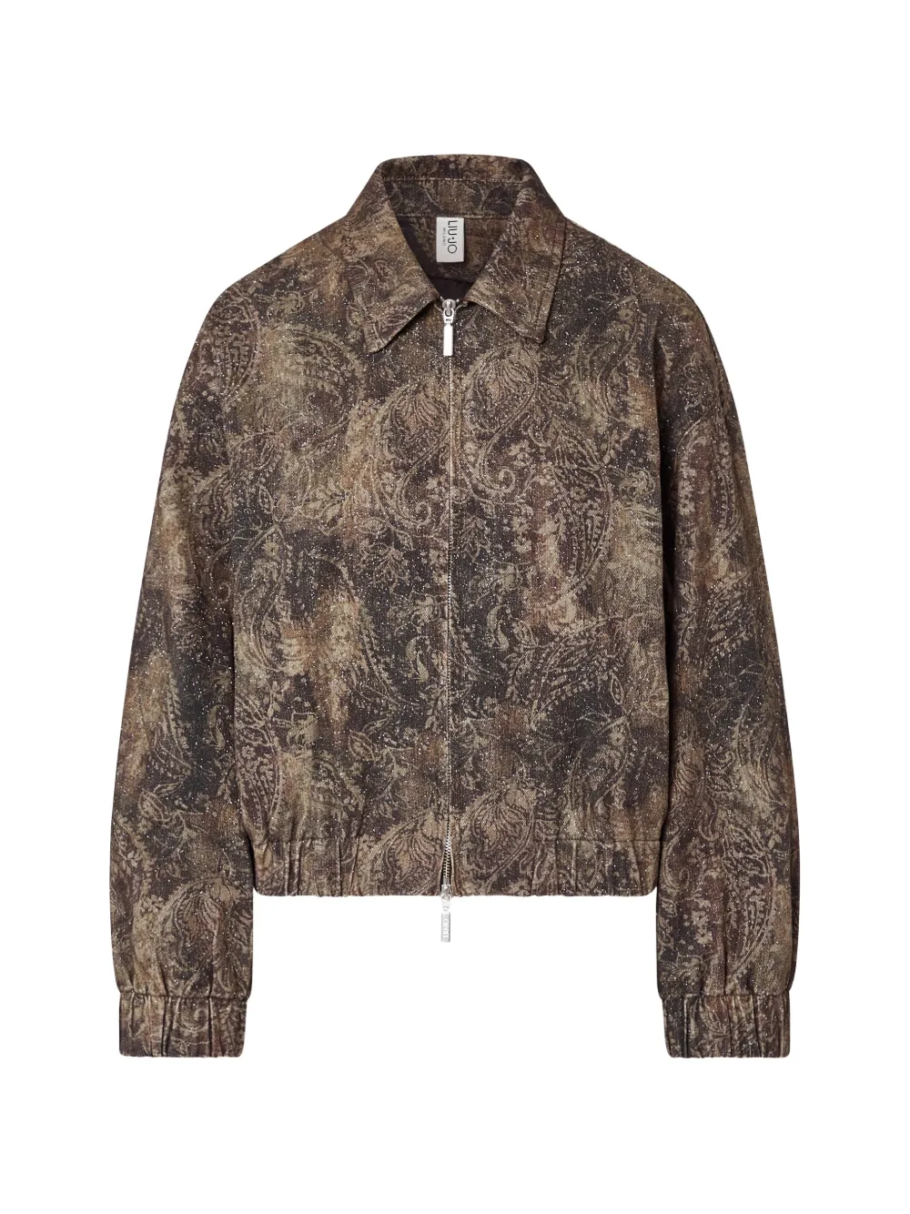 LIU JO oversized jacket with glitter-print - Braun
