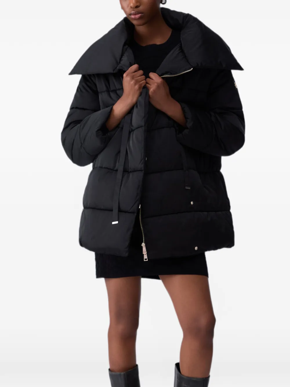 LIU JO Oversized gewatteerd jack van glanzend nylon Zwart