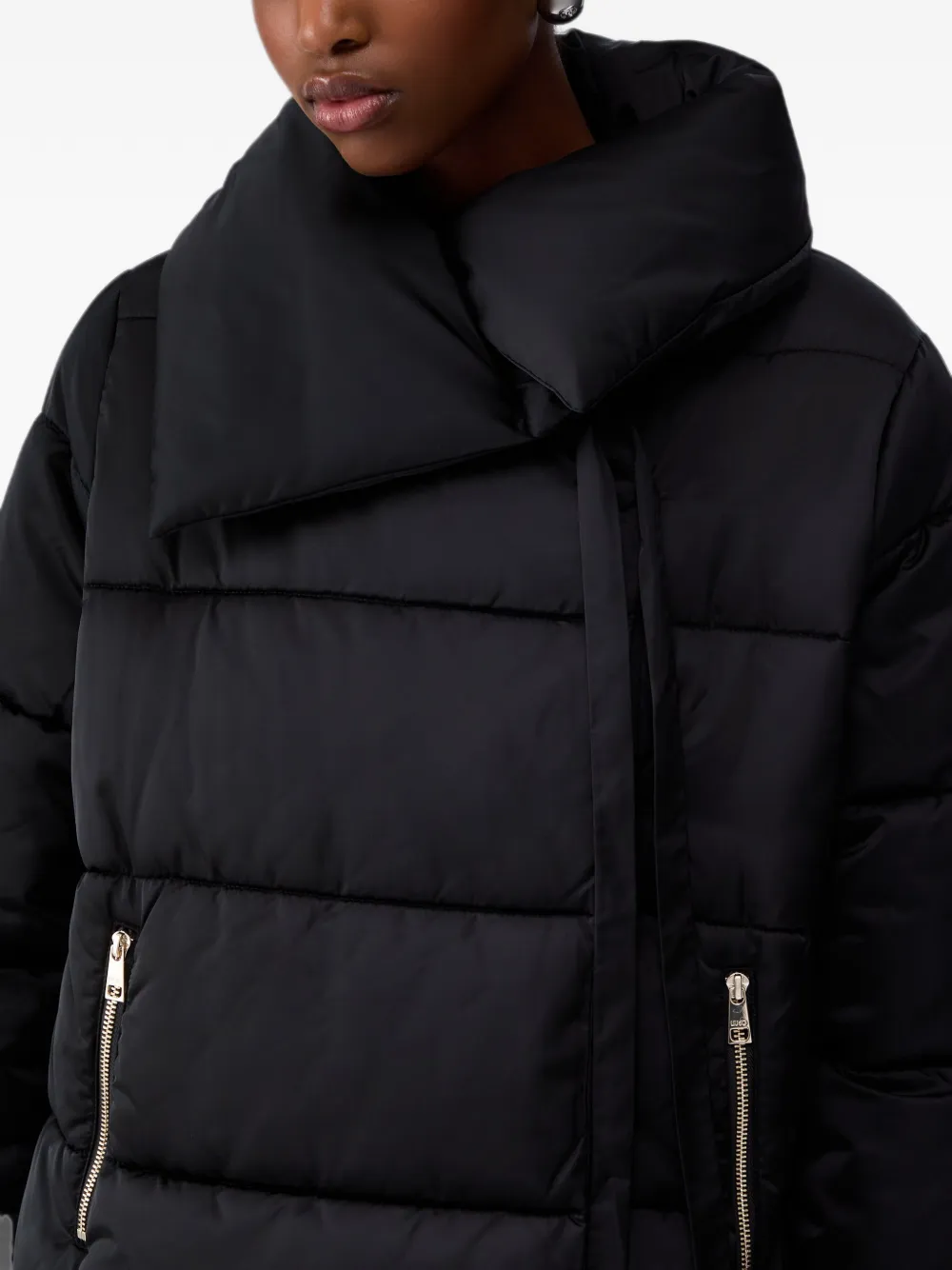 LIU JO Oversized gewatteerd jack van glanzend nylon Zwart