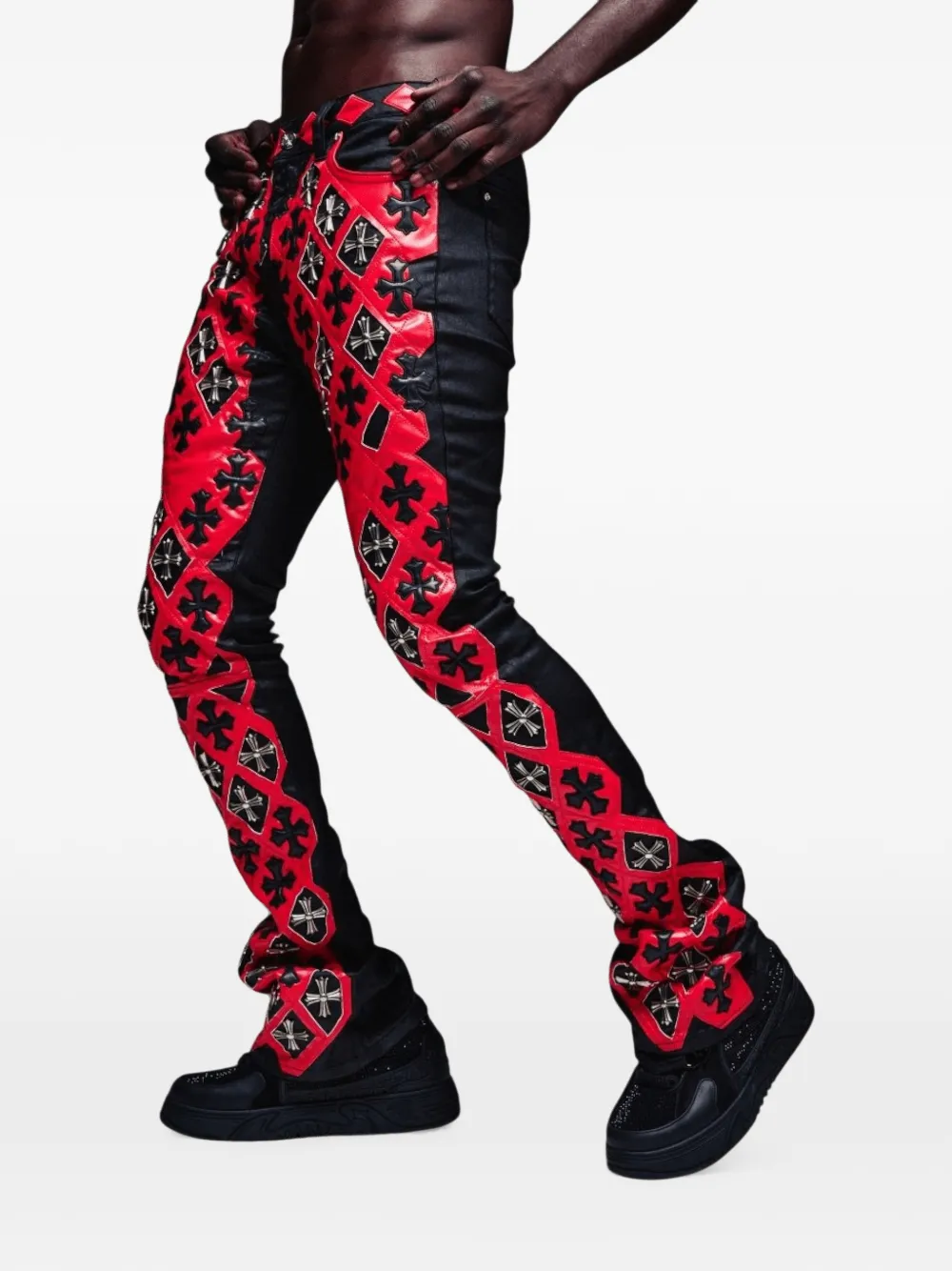 GUAPI Crimson jeans van gewaxt denim Zwart