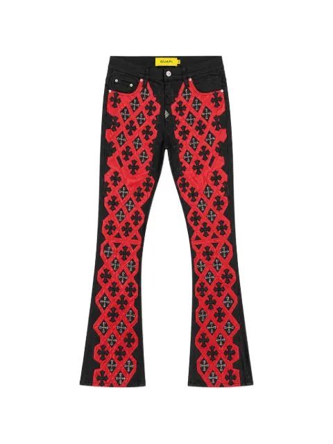 GUAPI Crimson Relic waxed-denim jeans