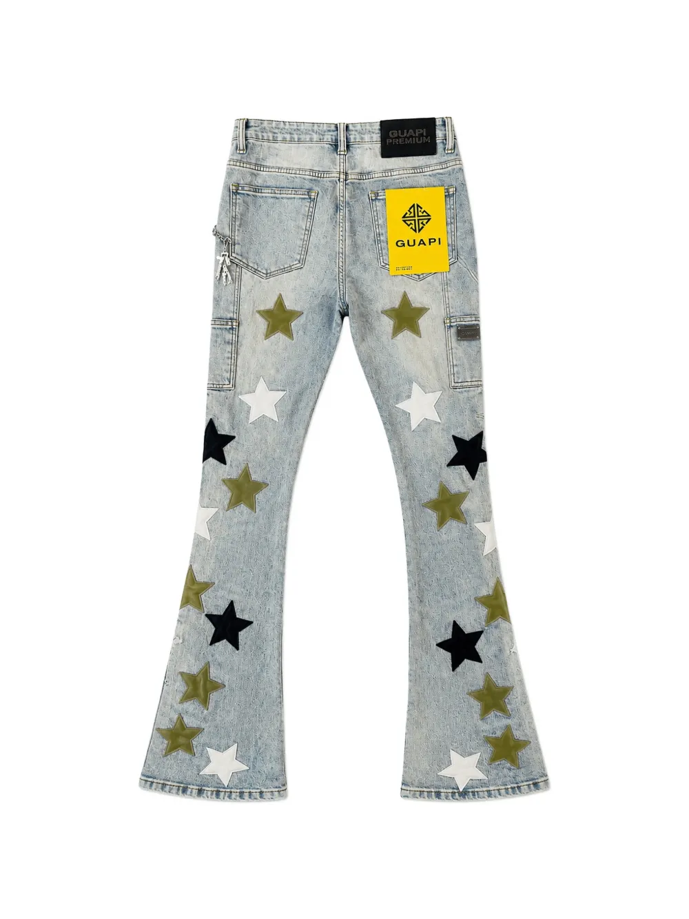 Guapi Star-appliqué Distressed Jeans In Gray