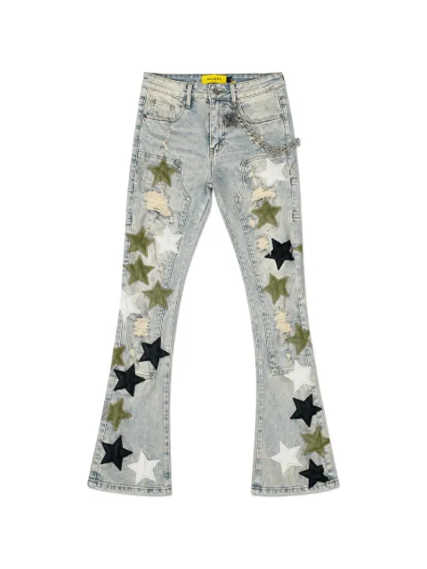 GUAPI star-appliqué distressed jeans