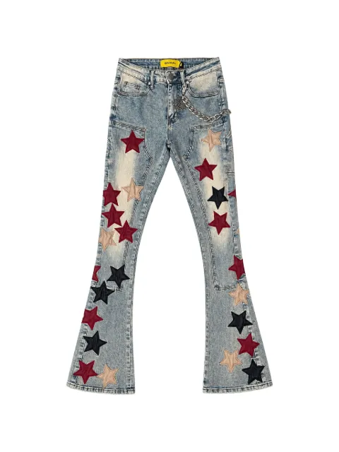 GUAPI star-appliqué chain-detail jeans