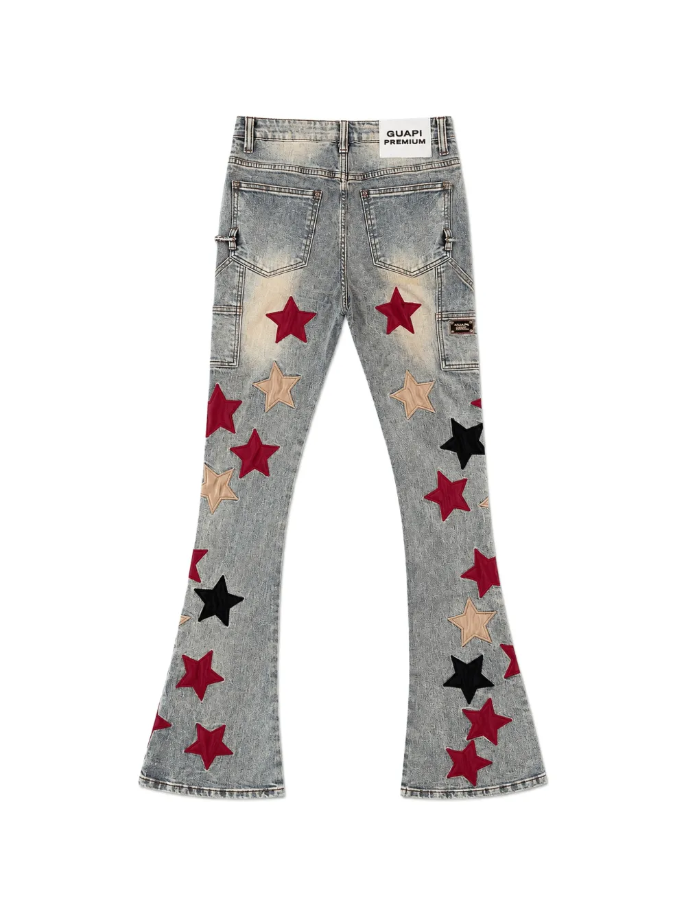 GUAPI Jeans met ketting-detail en ster-applicatie Blauw