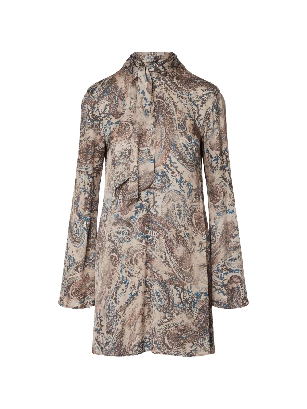 LIU JO Satijnen mini-jurk met print Beige