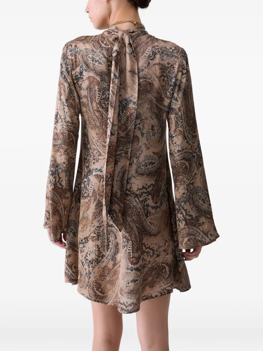 LIU JO Satijnen mini-jurk met print Beige