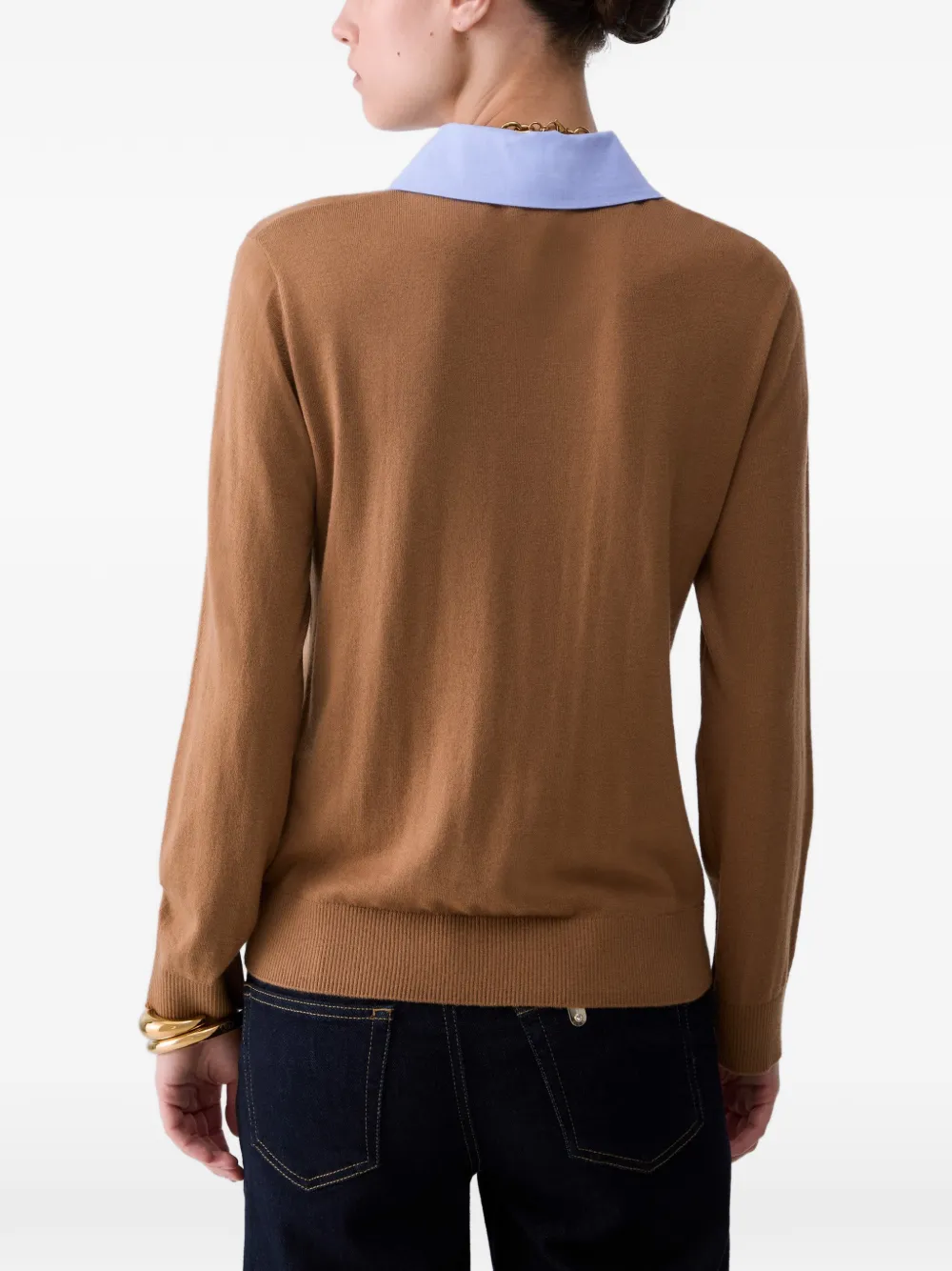LIU JO Trui met popeline detail Beige