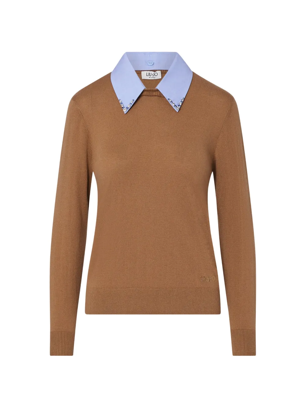 LIU JO sweater with poplin-detail - Toni neutri