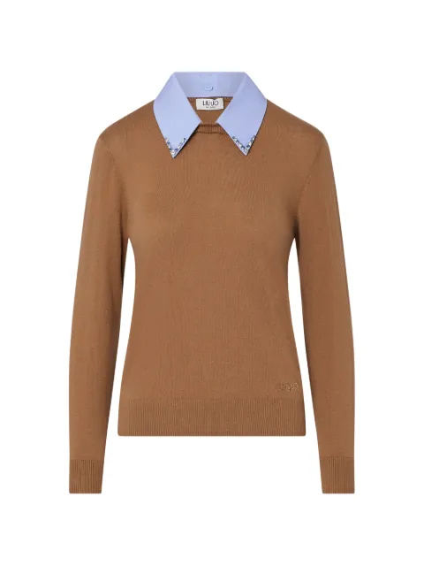 LIU JO jersey con detalle de popelina