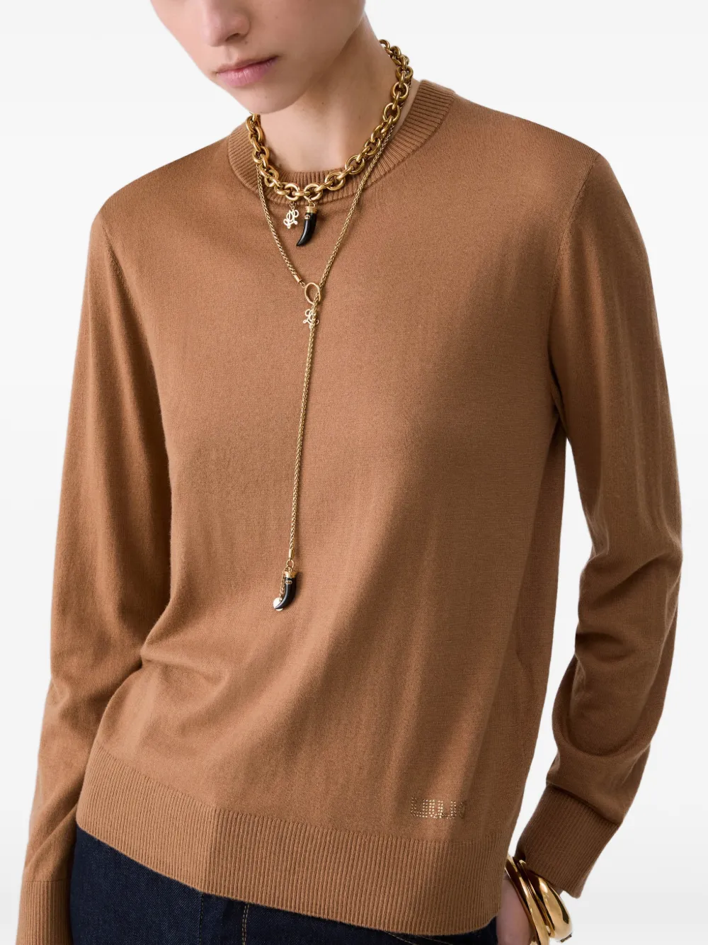 LIU JO Trui met popeline detail Beige