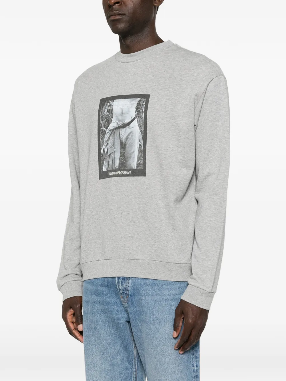 Emporio Armani Jersey Signature Capsule sweater met fotografische print Grijs