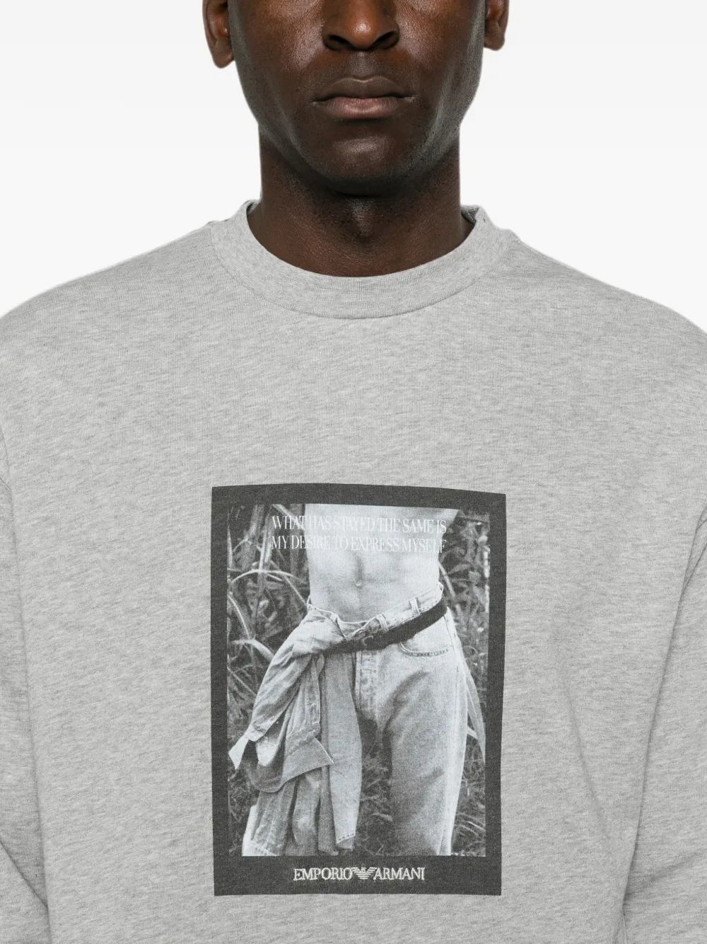 Emporio Armani Jersey Signature Capsule sweater met fotografische print Grijs